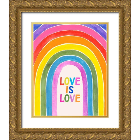 Love Loudly IV Gold Ornate Wood Framed Art Print with Double Matting by Barnes, Victoria