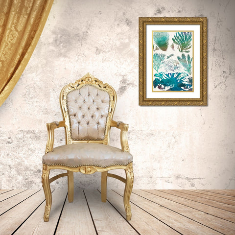 Aquatic Assemblage II Gold Ornate Wood Framed Art Print with Double Matting by Chandler, Sharon