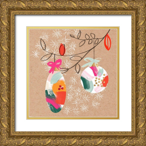 Crafty Christmas IV Gold Ornate Wood Framed Art Print with Double Matting by Parker, Jennifer Paxton