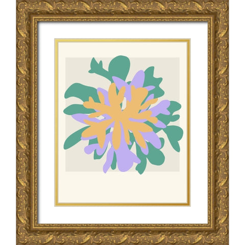 Coral Bloom II Gold Ornate Wood Framed Art Print with Double Matting by Wang, Melissa