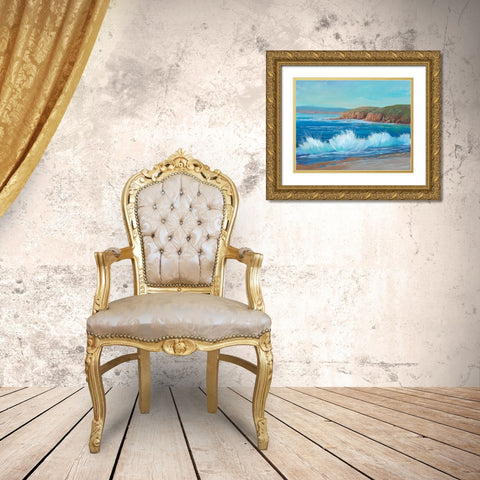 Rocky Coastline II Gold Ornate Wood Framed Art Print with Double Matting by OToole, Tim