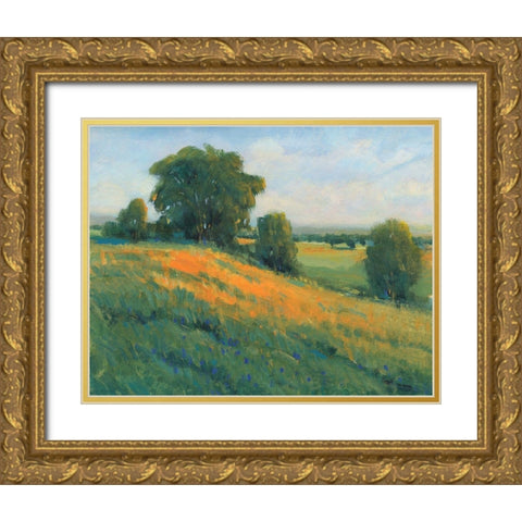 Poppy Fields I Gold Ornate Wood Framed Art Print with Double Matting by OToole, Tim