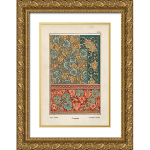 Nouveau Decorative I Gold Ornate Wood Framed Art Print with Double Matting by Vision Studio