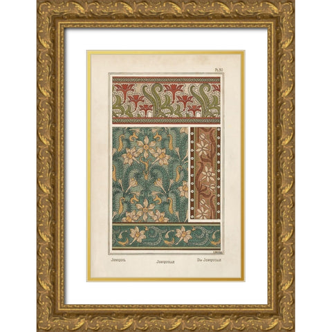 Nouveau Decorative III Gold Ornate Wood Framed Art Print with Double Matting by Vision Studio