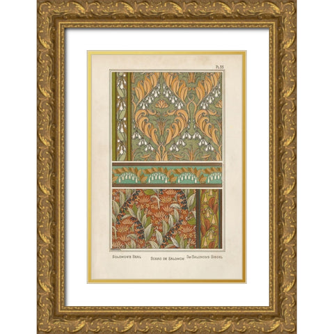Nouveau Decorative VII Gold Ornate Wood Framed Art Print with Double Matting by Vision Studio