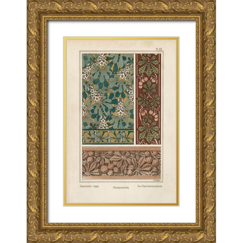 Nouveau Decorative IX Gold Ornate Wood Framed Art Print with Double Matting by Vision Studio