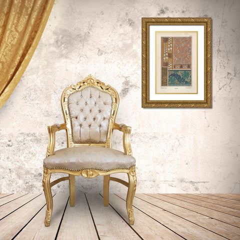 Nouveau Decorative X Gold Ornate Wood Framed Art Print with Double Matting by Vision Studio