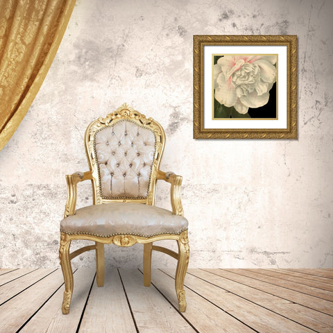 Dramatic Camellia II Gold Ornate Wood Framed Art Print with Double Matting by Vision Studio