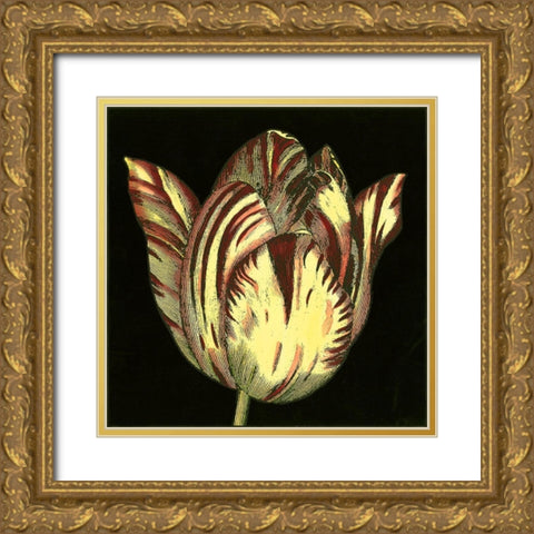 Dramatic Blooms V Gold Ornate Wood Framed Art Print with Double Matting by Vision Studio