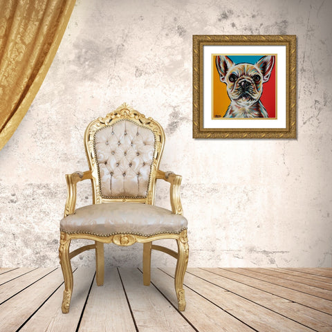 Chroma Dogs II Gold Ornate Wood Framed Art Print with Double Matting by Vitaletti, Carolee