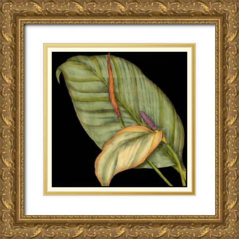 Graphic Tropicals II Gold Ornate Wood Framed Art Print with Double Matting by Goldberger, Jennifer