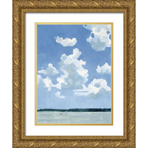 July Lakeside I Gold Ornate Wood Framed Art Print with Double Matting by Caroline, Emma