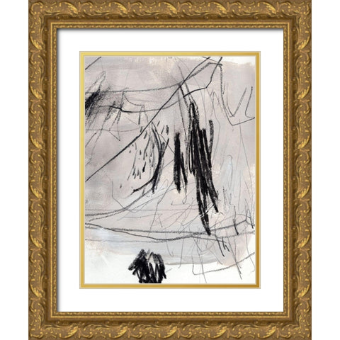 Charcoal Waltz II Gold Ornate Wood Framed Art Print with Double Matting by Parker, Jennifer Paxton