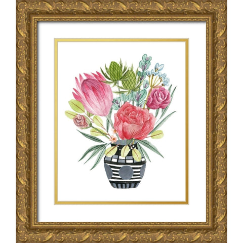 Protea Awakening I Gold Ornate Wood Framed Art Print with Double Matting by Wang, Melissa