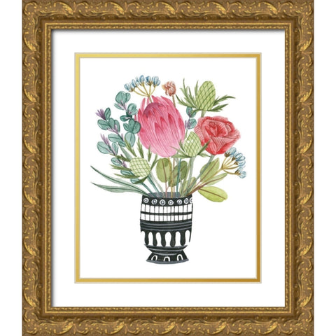 Protea Awakening III Gold Ornate Wood Framed Art Print with Double Matting by Wang, Melissa