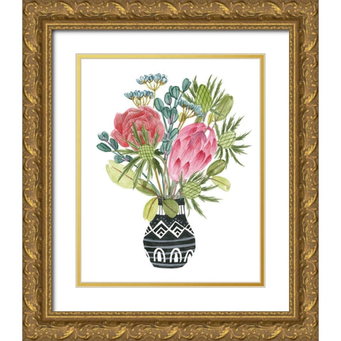 Protea Awakening IV Gold Ornate Wood Framed Art Print with Double Matting by Wang, Melissa