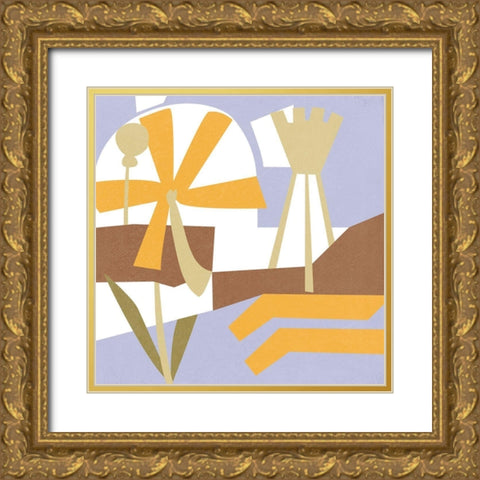Lavenderland Pinwheel III Gold Ornate Wood Framed Art Print with Double Matting by Wang, Melissa