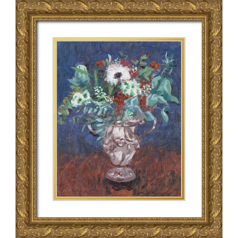 Night Bouquet II Gold Ornate Wood Framed Art Print with Double Matting by Wang, Melissa