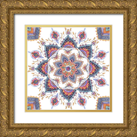 Mandala Meditation I Gold Ornate Wood Framed Art Print with Double Matting by Wang, Melissa