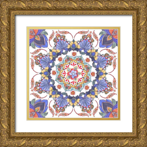 Mandala Meditation II Gold Ornate Wood Framed Art Print with Double Matting by Wang, Melissa