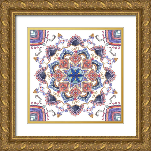 Mandala Meditation IV Gold Ornate Wood Framed Art Print with Double Matting by Wang, Melissa