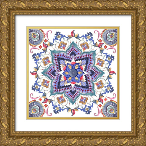 Mandala Meditation VI Gold Ornate Wood Framed Art Print with Double Matting by Wang, Melissa