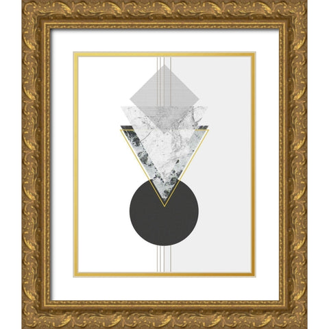 Marbled Deco I Gold Ornate Wood Framed Art Print with Double Matting by Balbuena, Sabrina