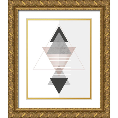 Marbled Deco III Gold Ornate Wood Framed Art Print with Double Matting by Balbuena, Sabrina