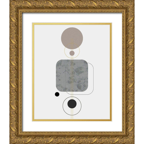 Marbled Deco V Gold Ornate Wood Framed Art Print with Double Matting by Balbuena, Sabrina