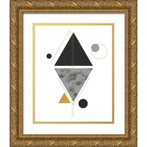 Marbled Deco VI Gold Ornate Wood Framed Art Print with Double Matting by Balbuena, Sabrina