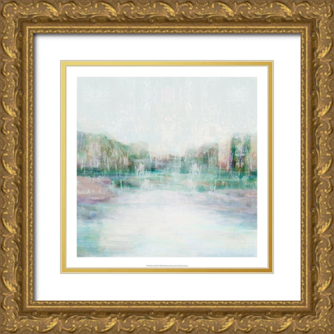 Distant Pond I Gold Ornate Wood Framed Art Print with Double Matting by Stellar Design Studio