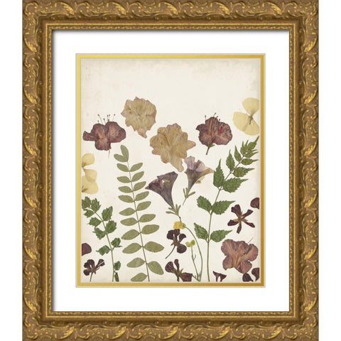 Pressed Flower Arrangement II Gold Ornate Wood Framed Art Print with Double Matting by Moore, Regina