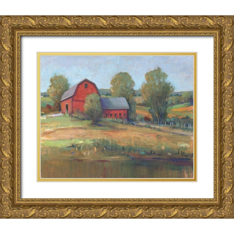 Country Barn I Gold Ornate Wood Framed Art Print with Double Matting by OToole, Tim