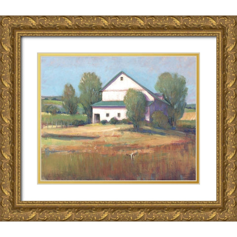 Country Barn II Gold Ornate Wood Framed Art Print with Double Matting by OToole, Tim