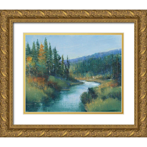 Trout Stream I Gold Ornate Wood Framed Art Print with Double Matting by OToole, Tim