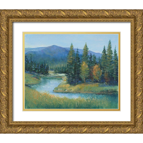 Trout Stream II Gold Ornate Wood Framed Art Print with Double Matting by OToole, Tim