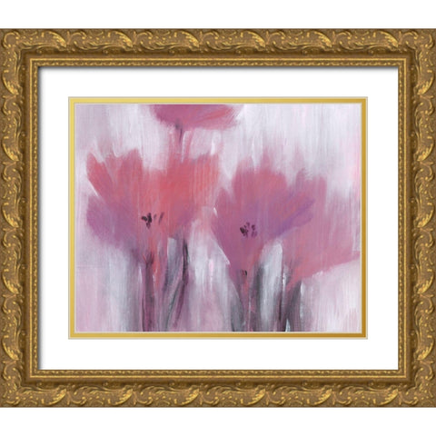 Vibrant Fuchsia Floral I Gold Ornate Wood Framed Art Print with Double Matting by OToole, Tim