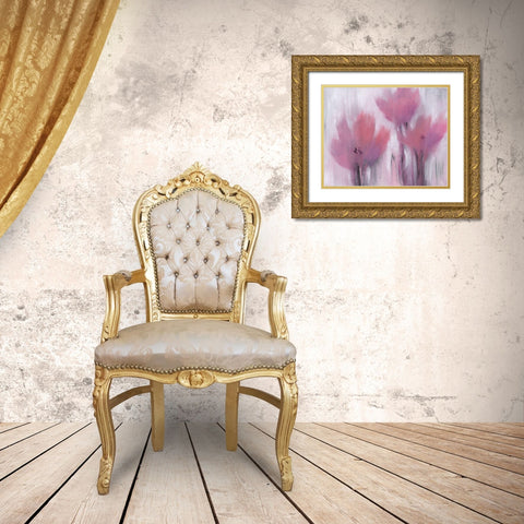 Vibrant Fuchsia Floral II Gold Ornate Wood Framed Art Print with Double Matting by OToole, Tim