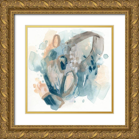 Soft Vortex II Gold Ornate Wood Framed Art Print with Double Matting by Vess, June Erica
