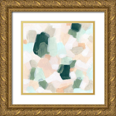 Pastel Facets I Gold Ornate Wood Framed Art Print with Double Matting by Vess, June Erica