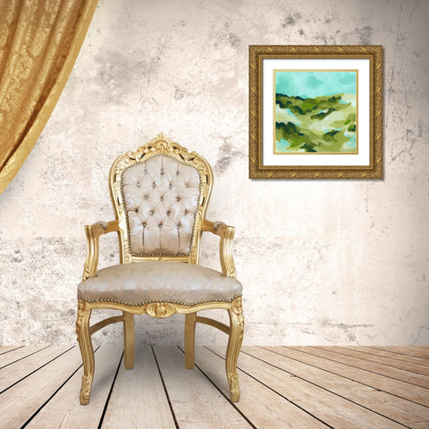 Spring Hillside I Gold Ornate Wood Framed Art Print with Double Matting by Vess, June Erica