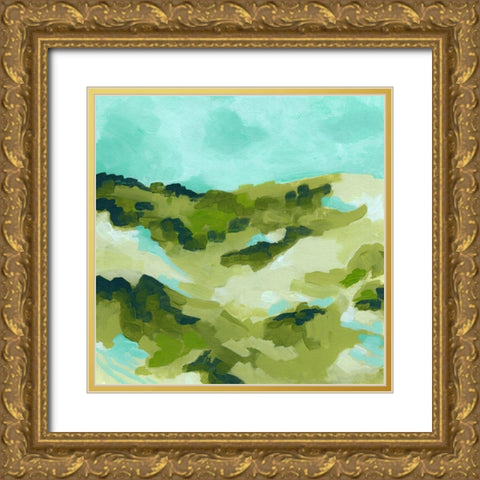Spring Hillside I Gold Ornate Wood Framed Art Print with Double Matting by Vess, June Erica