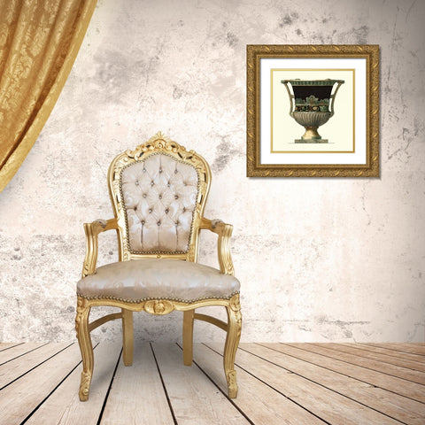 Crackled Large Giardini Urn I Gold Ornate Wood Framed Art Print with Double Matting by Giardini
