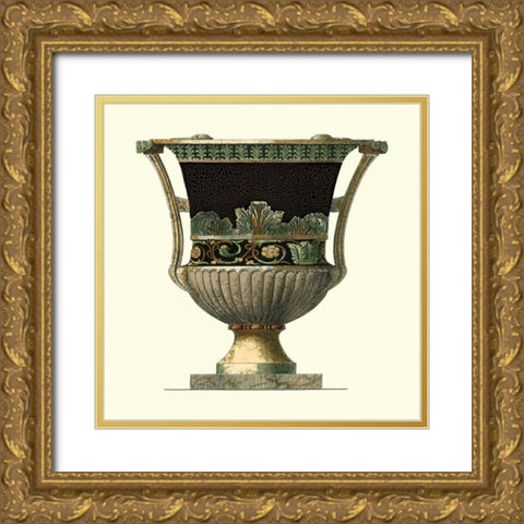 Crackled Large Giardini Urn I Gold Ornate Wood Framed Art Print with Double Matting by Giardini