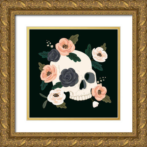 Skull and Snake IV Gold Ornate Wood Framed Art Print with Double Matting by Barnes, Victoria