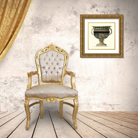 Crackled Large Giardini Urn II Gold Ornate Wood Framed Art Print with Double Matting by Giardini