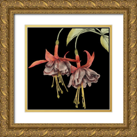 Graphic Fuchsia I Gold Ornate Wood Framed Art Print with Double Matting by Goldberger, Jennifer