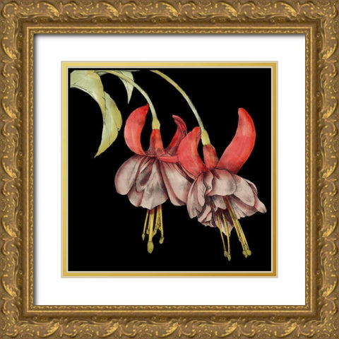 Graphic Fuchsia II Gold Ornate Wood Framed Art Print with Double Matting by Goldberger, Jennifer