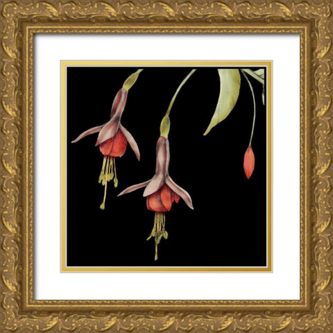 Graphic Fuchsia III Gold Ornate Wood Framed Art Print with Double Matting by Goldberger, Jennifer