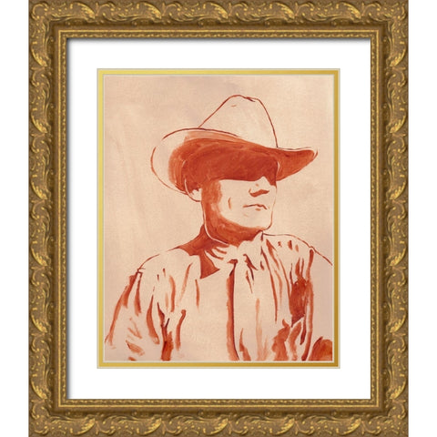 Man of the West I Gold Ornate Wood Framed Art Print with Double Matting by Green, Jacob